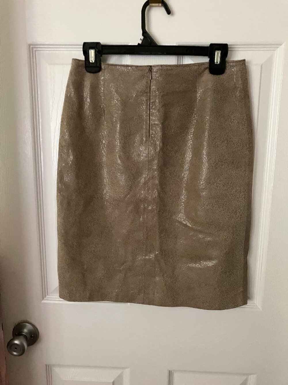 KAY UNGER New York Mini Straight/Pencil Skirt Sharkskin Beige Zip Size 10